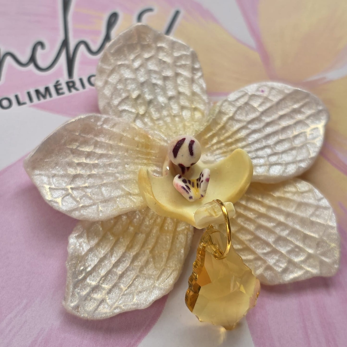 Orquídea perlada - amarilla