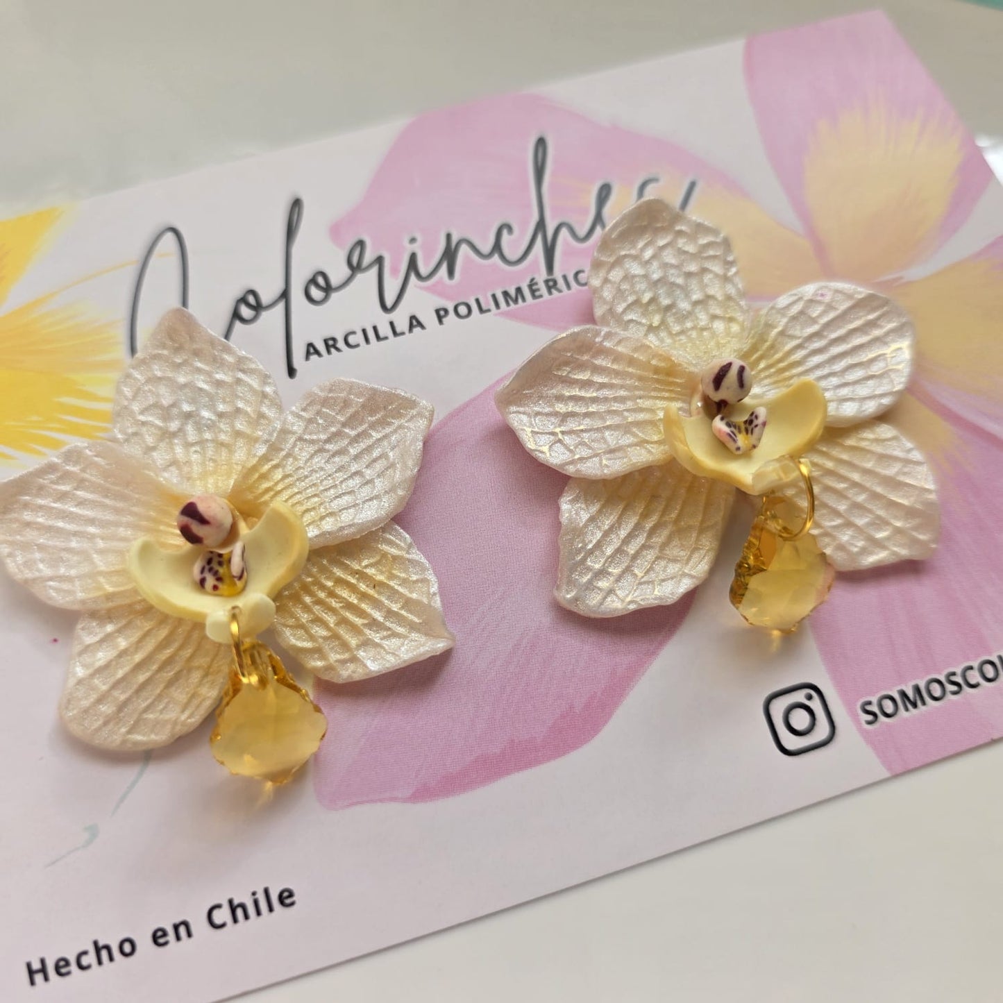Orquídea perlada - amarilla