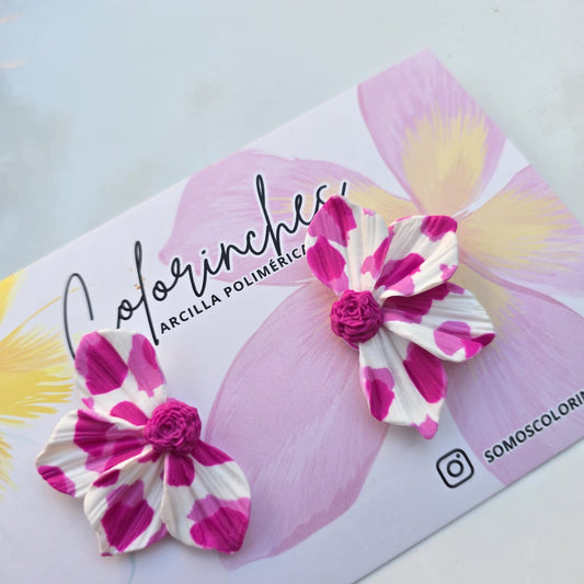 Floripondia M blanco y fucsia