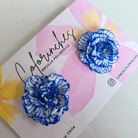Clavel azul/blanco